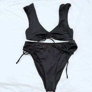 L*space black Frida top and Diego bottom bikini set S